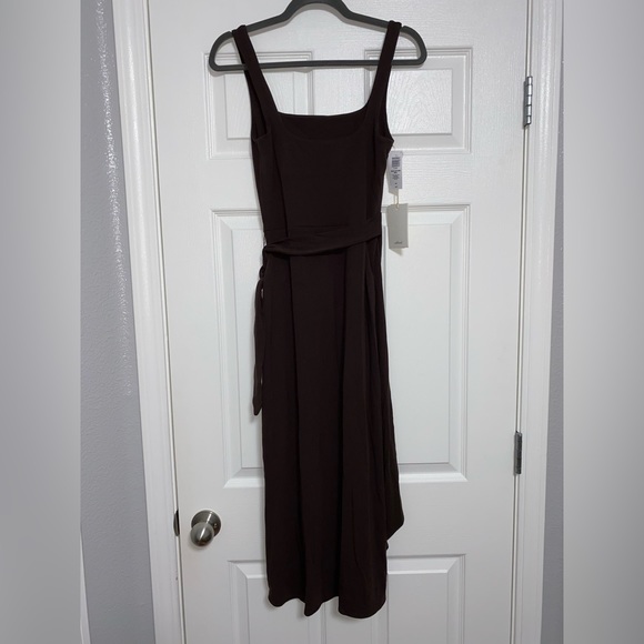 Aritzia Wilfred New Saturn Midi Dress, Color Mocha Brown, Size S. - Picture 2 of 4